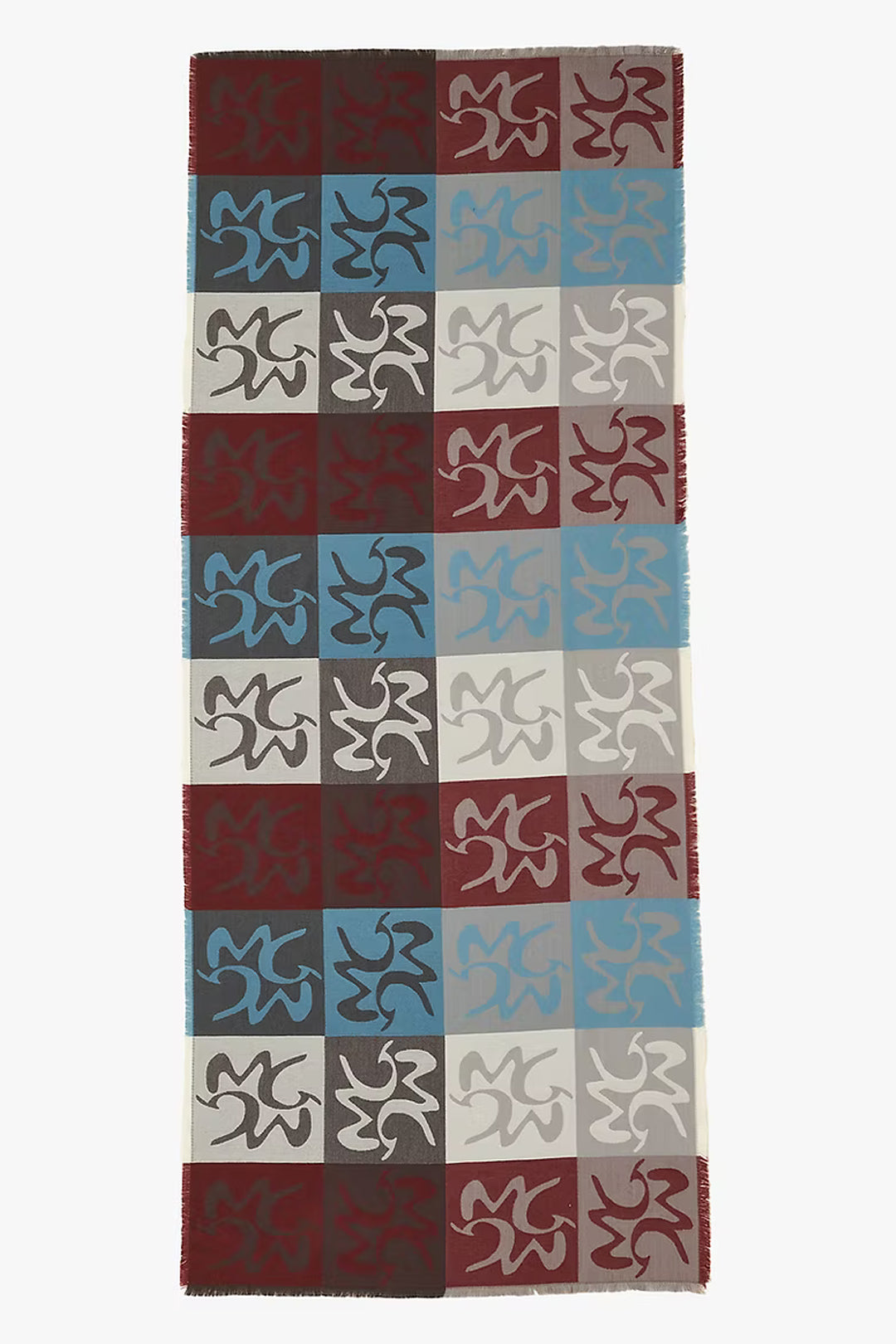 Manila Grace Sciarpa a Scacchi Multicolore con Logo Mg F631PJ STONE