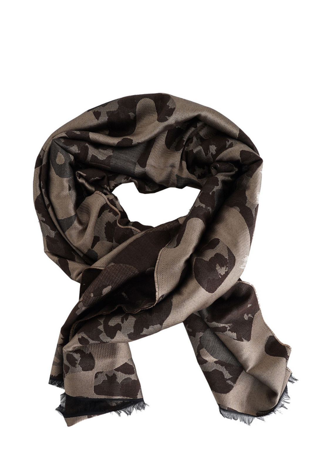 Manila Grace Sciarpa Camouflage In Misto Lana F606PJ NUTELLA