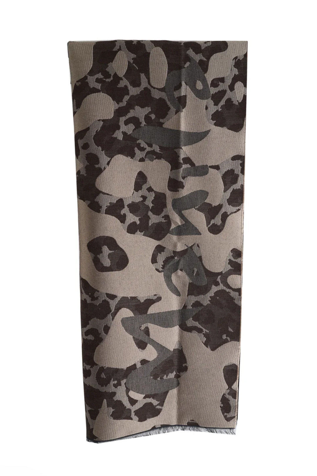 Manila Grace Sciarpa Camouflage In Misto Lana F606PJ NUTELLA