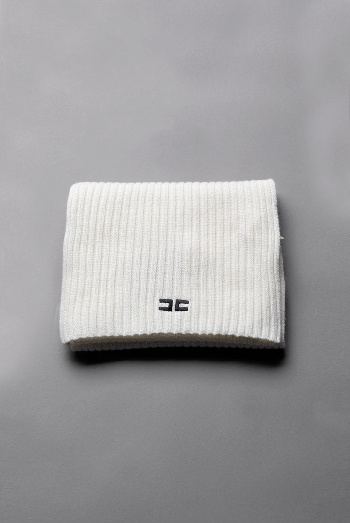 Elisabetta Franchi Bambina Sciarpa In Maglia a Coste con Logo EFSC007CFL143.0100