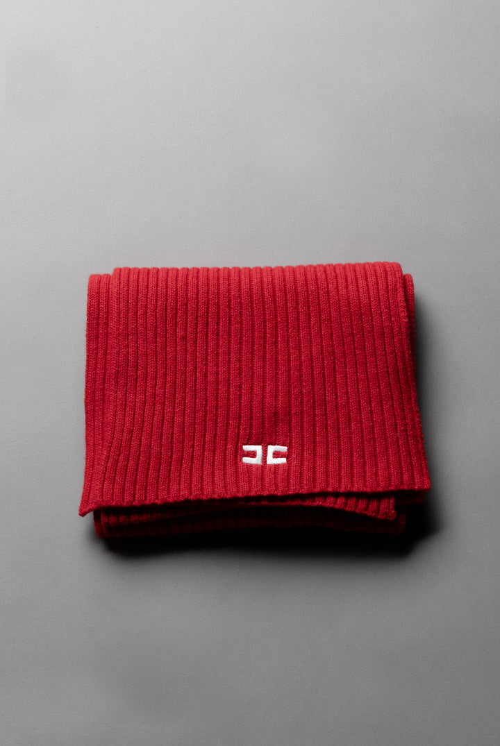 Elisabetta Franchi Bambina Sciarpa In Maglia a Coste con Logo EFSC007CFL143.3228