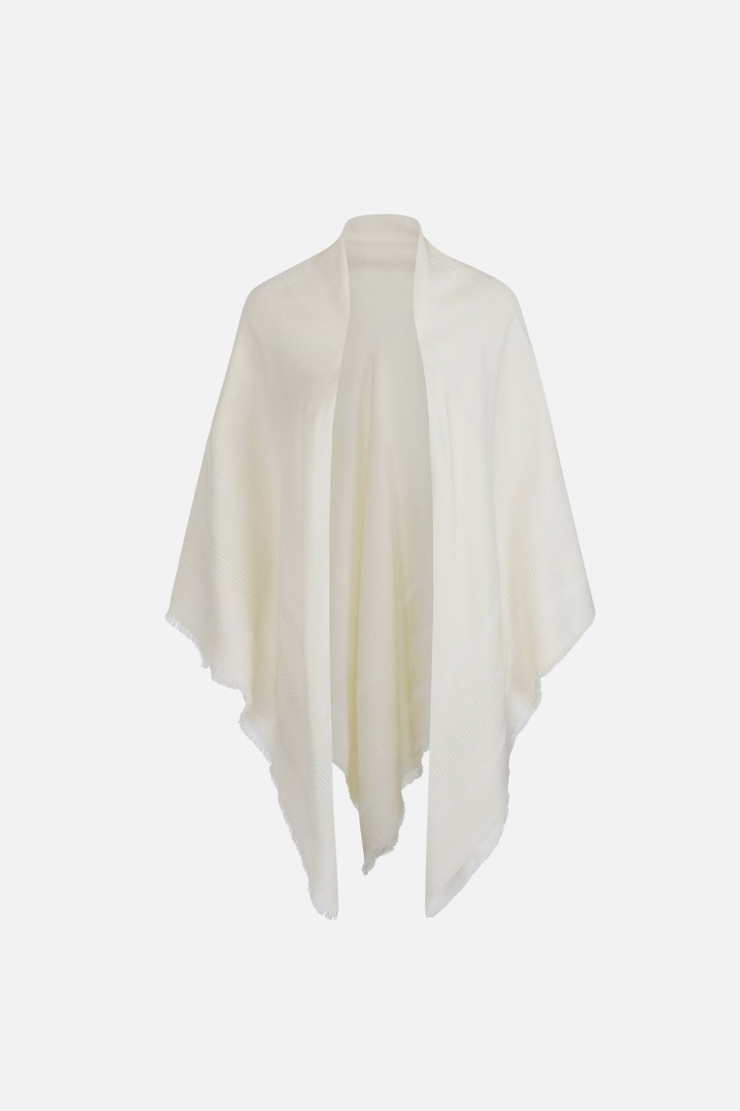 Elisabetta Franchi Sciarpa Quadrata In Lana con Logo e Frange MT01F66E2 AVORIO