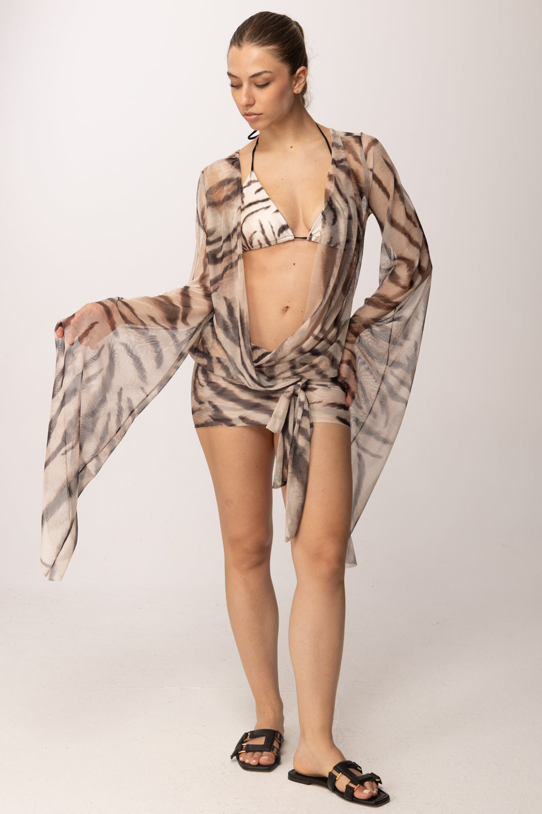 Khloe Femme Set Bikini con Copricostume Animalier 2329 MACULATO ZEBRA