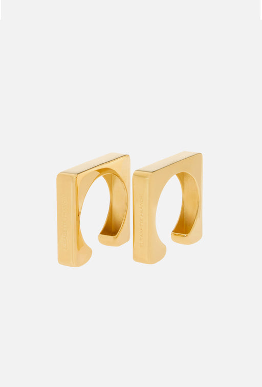 Elisabetta Franchi Set Di 2 Bracciali Rigidi Geometrici BC38B63E2 ORO GIALLO