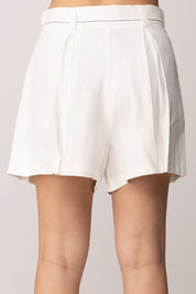 Elisabetta Franchi Bambina Shorts Ampio In Misto Lino con Passante Logo EFBE0840LI009.0004