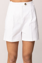 Elisabetta Franchi Shorts Basici In Gabardina SH01562E2 AVORIO