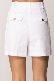 Elisabetta Franchi Shorts Basici In Gabardina SH01562E2 AVORIO