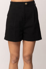 Elisabetta Franchi Shorts Basici In Gabardina SH01562E2 NERO