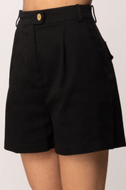 Elisabetta Franchi Shorts Basici In Gabardina SH01562E2 NERO