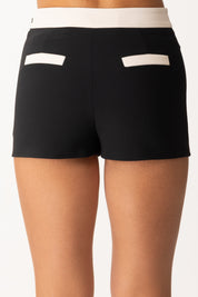 Elisabetta Franchi Shorts Color Block con Logo Charms SHT0156E2 NERO/MILK