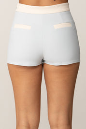 Elisabetta Franchi Shorts Color Block con Logo Charms SHT0156E2 STARLIGHT/MILK