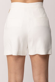Elisabetta Franchi Shorts con Catena Gioiello SH00561E2 AVORIO