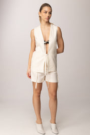 Patrizia Pepe Shorts con Cinghiette 2P1760 A052 PEARL IVORY