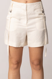 Patrizia Pepe Shorts con Cinghiette 2P1760 A052 PEARL IVORY