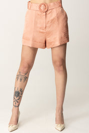 Twin-set Shorts con Motivo Jacquard e Cintura 251TT2173 DUSTY CORAL