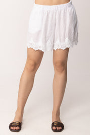 Khloe Femme Shorts con Pizzo Sangallo 269107 BIANCO