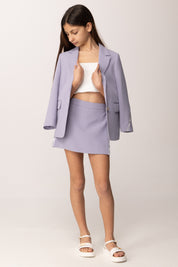 Elisabetta Franchi Bambina Shorts Effetto Gonna con Nastri Logati Applicati EFBE0800GA022.8125