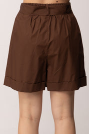 Khloe Femme Shorts In Cotone con Fusciacca 26149 CACAO