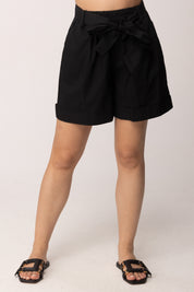 Khloe Femme Shorts In Cotone con Fusciacca 26149 NERO