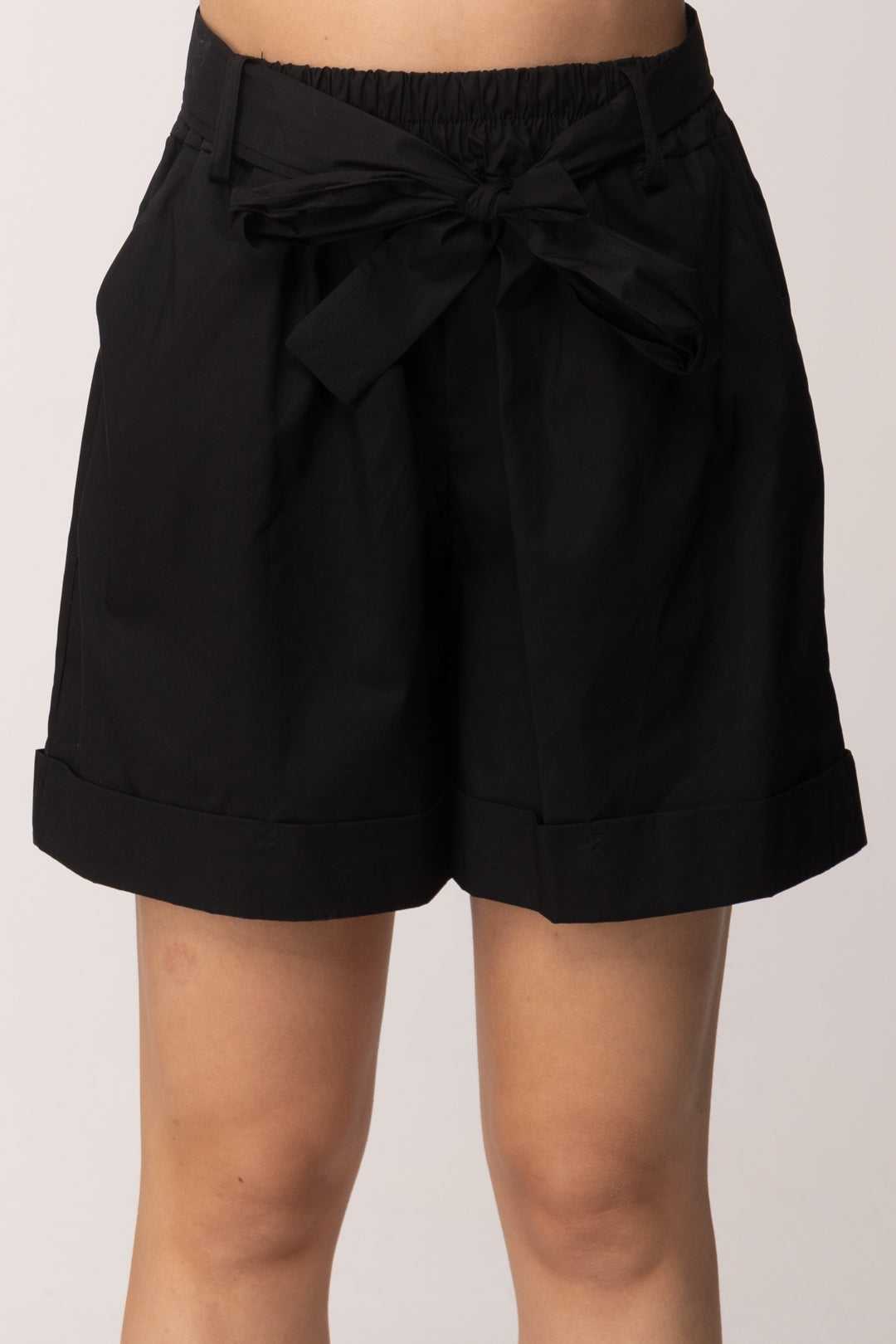 Khloe Femme Shorts In Cotone con Fusciacca 26149 NERO
