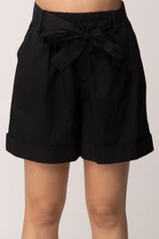 Khloe Femme Shorts In Cotone con Fusciacca 26149 NERO