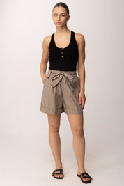 Khloe Femme Shorts In Cotone con Fusciacca 26149 SABBIA