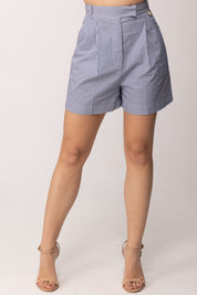 Elisabetta Franchi Shorts In Cotone Stretch a Righe SH01262E2 OXFORD