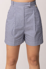 Elisabetta Franchi Shorts In Cotone Stretch a Righe SH01262E2 OXFORD