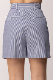 Elisabetta Franchi Shorts In Cotone Stretch a Righe SH01262E2 OXFORD