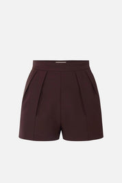 Elisabetta Franchi Shorts In Crêpe Leggero con Pinces SH01062E2 CACAO