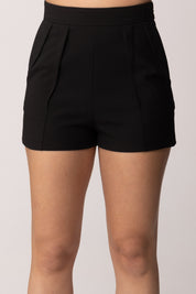 Elisabetta Franchi Shorts In Crêpe Leggero con Pinces SH01062E2 NERO