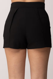 Elisabetta Franchi Shorts In Crêpe Leggero con Pinces SH01062E2 NERO
