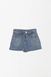 Elisabetta Franchi Bambina Shorts In Denim con Pannelli Frontali EFBE0760DF011.4039
