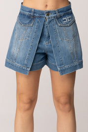 Elisabetta Franchi Bambina Shorts In Denim con Pannelli Frontali EFBE0760DF011.4039