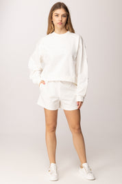 Elisabetta Franchi Bambina Shorts In Felpa con Tasca Logo Cc Sul Retro EFBE0830FF002.0045