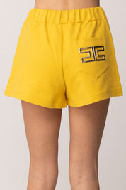 Elisabetta Franchi Bambina Shorts In Felpa con Tasca Logo Cc Sul Retro EFBE0830FF002.2115