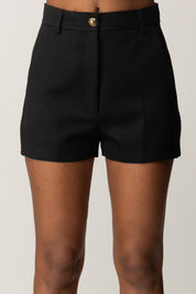Elisabetta Franchi Shorts In Gabardina Di Cotone SH01657E2 NERO