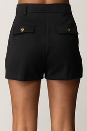 Elisabetta Franchi Shorts In Gabardina Di Cotone SH01657E2 NERO