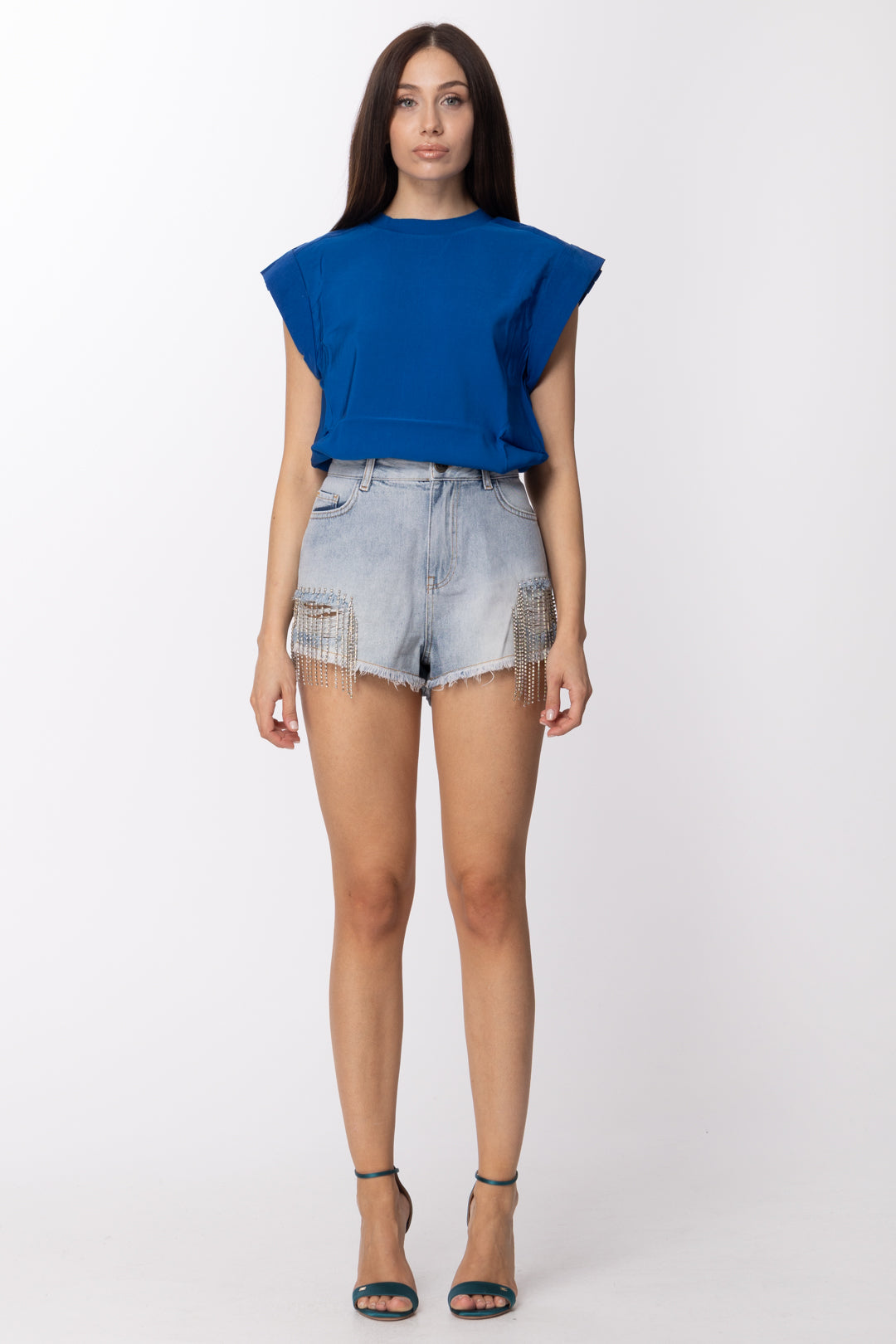 Denim Pantaloncini Twin Set Twin-set Donna Shorts In Jeans Con
