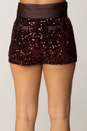 Elisabetta Franchi Shorts In Paillettes SH01557E2 MERLOT