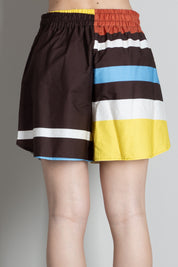 Vicolo Shorts Multicolor con Fantasia Geometrica TAB2903 MORO/GIALLO
