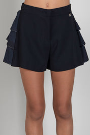 Elisabetta Franchi Bambina Shorts Neri con Tulle EFBE0910GA022.N000