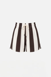 Vicolo Shorts Rigati con Coulisse In Cotone TAB2908 BURRO/MORO