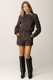 Patrizia Pepe Shorts Sartoriali con Passanti 2P1701 A646 WARM BEIGE CHIN–