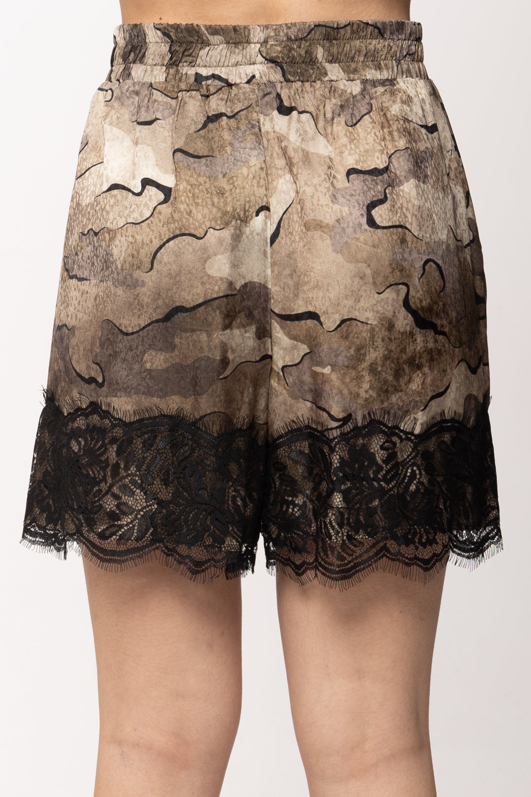Pinko Shorts Tinozza In Viscosa con Stampa e Pizzo 107608 A3MY CSZ