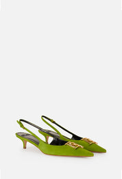 Elisabetta Franchi Slingback In Suede con Logo SA17L61E2 ALOE