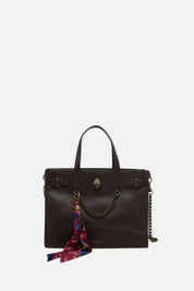 Kurt Geiger Sloane Tote In Pelle con Charm Foulard 5838930109 BROWN