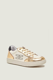 Elisabetta Franchi Bambina Sneaker con Inserti Metallici e Logo F1A9-E0496-0092B070 GOLD/BUTTE