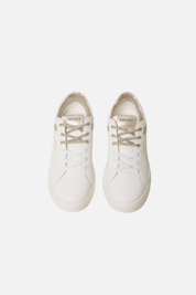 Twin-set Sneaker In Pelle con Lacci a Contrasto 261TCP016 BIC.OTTICO/PLATINO