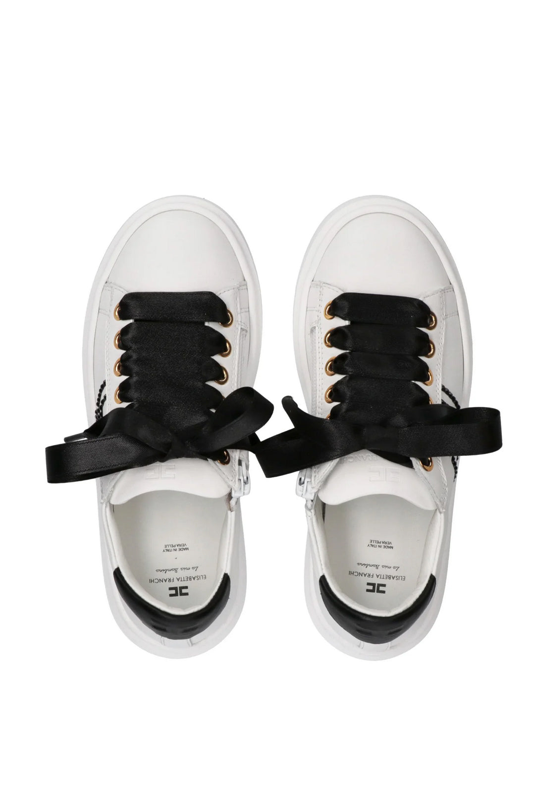 Elisabetta Franchi Bambina Sneaker Low Cut con Logo Cc F4A9-E0504-0092B092 IVO WHI/BL